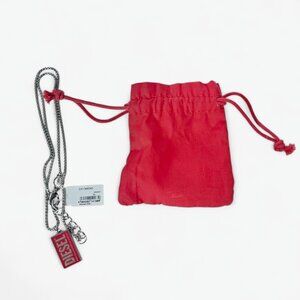 Diesel Stainless Steel Logo Dog Tag Necklace DX1368040 New with Box